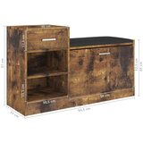  Klupa za cipele boja dimljenog hrasta 94 5 x 31 x 57 cm iverica | shoptok.hr