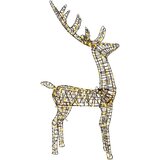 vidaXL 3D jelen Toplo bela 128 cm Ratan | Shoptok.si