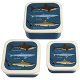 REX International Temno modre otroška posoda za malico v kompletu 3 ks Sharks – | Shoptok.si