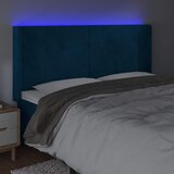  LED uzglavlje tamnoplavo 183 x 16 x 118/128 cm od tkanine | shoptok.hr