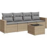 Maison Chic Seti vrtnega pohištva - Vrtna garnitura - Vrtni pohištvo set 5-delna z blazinami bež poli ratan, (21815637) | Shoptok.si
