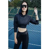 Koton Women's Black Patterned Sweatshirt