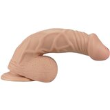 Lovetoy Real Extreme - dildo s vakumskim postoljem, s testisima - 23cm (prirodna boja) | shoptok.hr