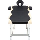  Sklopivi stol za masažu s 2 zone aluminijski crni i bež | Eponuda.com