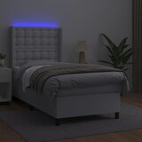  box spring s madracem LED bijeli 90x200 cm umjetna koža | shoptok.hr