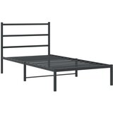Metalni okvir za krevet s uzglavljem crni 100x200 cm | shoptok.hr