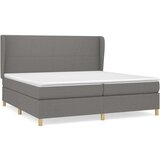  Box spring postelja z vzmetnico temno siva 200x200 cm blago, (20761125) | Shoptok.si