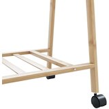 vidaXL Stojalo za oblačila s policami n kolesi 96x45,5x155,5 cm Bambus | Shoptok.si