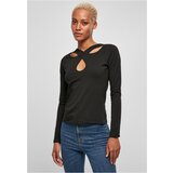 UC Curvy Ladies Crossed Cut Out Longsleeve black | Shoptok.si