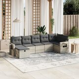 vidaXL 7-dijelni set vrtnih sofa svjetlosivi od poliratana | shoptok.hr