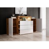 P & B komoda urban, bela, barva hrasta | Shoptok.si