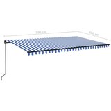 Tenda na ručno uvlačenje LED 500 x 350 cm plavo-bijela | shoptok.hr