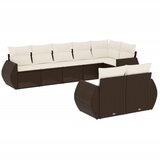  8-dijelni set vrtnih sofa s jastucima smeđi od poliratana | shoptok.hr