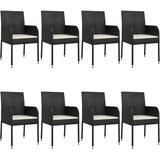  9-dijelni vrtni blagovaonski set s jastucima crni od poliratana | shoptok.hr