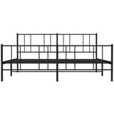 vidaXL Kovinski posteljni okvir z vzglavjem in vznožjem črn 193x203 cm | Shoptok.si