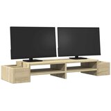 vidaXL Stalak za monitor sa spremištem boja hrasta 100x27x15 cm drveni | shoptok.hr