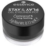 Essence Eyelinerji Eyeliner Gel Pot Stay Play - 01 Black Črna | Shoptok.si
