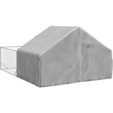  Vanjska kućica za pse sa stazom 4x3x1,9 m pocinčani čelik | Shoptok.si