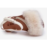 Boto Children's Velcro Sandals with Fur White Rosavere | Shoptok.si