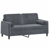  Dvosjed s ukrasnim jastucima tamnosivi 140 cm baršunasti | shoptok.hr