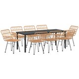  Vrtni set za objed 9 kom. Smeđa Čelik s prahom premazan | shoptok.hr
