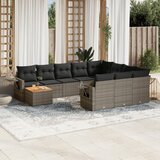 vidaXL 11-dijelni set vrtnih sofa od poliratana s jastucima sivi | shoptok.hr