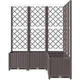 vidaXL Vrtna sadilica s rešetkom smeđa 120 x 120 x 136 cm PP | shoptok.hr