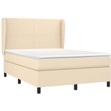  Krevet s oprugama i madracem krem 140 x 190 cm od tkanine | shoptok.hr