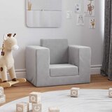  Dječji kauč na razvlačenje svjetlosivi mekani plišani Siva Sofa | shoptok.hr
