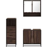  3-dijelni set kupaonskog namještaja boja smeđeg hrasta drveni | shoptok.hr