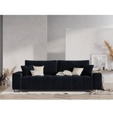 Cosmopolitan Design Temno modra žametna raztegljiva sedežna garnitura s prostorom za shranjevanje 250 cm Wicklow – | Shoptok.si