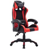 vidaXL racing stol z RGB LED lučkami rdeče in črno umetno usnje | Shoptok.si