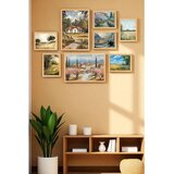 WALLXPERT Myk3026 Manzara Multicolor Decorative Framed MDF Painting (8 Pieces) Cene