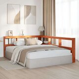  Knjižnica vzglavje L-oblike voščeno rjava 160 cm trdna borovina, (21792102) | Shoptok.si