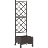  Vrtni saksija s rešetkom i kotačima Smeđa 40 x 40 x 131,5 cm PP | shoptok.hr