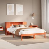 vidaXL Knjižna postelja brez vzmetnice vošč. rjava 135x190 cm borovina Cene