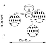Endon 91968 - plafonski luster dimple 3xE14/25W/230V zlatna/zadimljeno bež | Eponuda.com