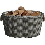  Košara za drva za ogrjev s ručkama 59 x 42 x 28 cm siva od vrbe | shoptok.hr