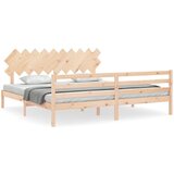 Maison Chic Posteljni okvir - Dvoposteljna postelja - Zakonska postelja z vzglavjem 200x200 cm trden les-J5725, (21771510) | Shoptok.si