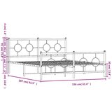  Metalni okvir kreveta uzglavlje i podnožje crni 150x200 cm | shoptok.hr
