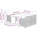  Vrtna jedilna garnitura 5-delna z blazinami črn poli ratan, (21056494) | Shoptok.si