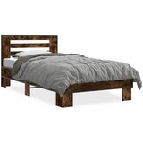 Furnova Posteljni okvir dimljeni hrast 90x200 cm inž. les in kovina, (21939086) | Shoptok.si