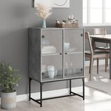  Bočni ormarić sa staklenim vratima boja betona 69 x 37 x 100 cm | Eponuda.com
