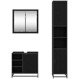 vidaXL Komplet pohištva za kopalnico 3 pcs Črni hrast 65 x 33 x 60 cm | Shoptok.si