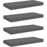  Plutajuće zidne police 4 kom sjajne sive 50 x 23 x 3,8 cm MDF | Eponuda.com
