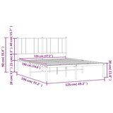 Metalni okvir za krevet s uzglavljem crni 120x190 cm | shoptok.hr