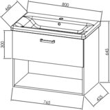 Kolpa San Evelin Kupaonski ormarić (Š x V: 37,2 x 71,6 cm, Siva/Hrast) | shoptok.hr