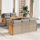  6-dijelni set vrtnih sofa s jastucima bež od poliratana bagrem | Eponuda.com
