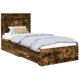 vidaXL Konstrukcija postelje Siv hrast in srebrna 75 x 190 cm, (5000104093) | Shoptok.si