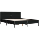  Okvir za krevet crni 160x200 cm konstruirano drvo i metal | Eponuda.com